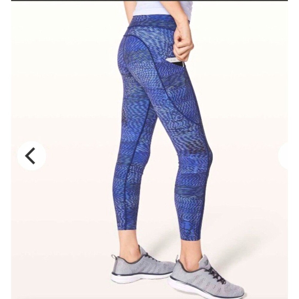 Lululemon Fast & Free 7/8 Tight II 25" Leggings Nulux Linear Flux Light Size 4